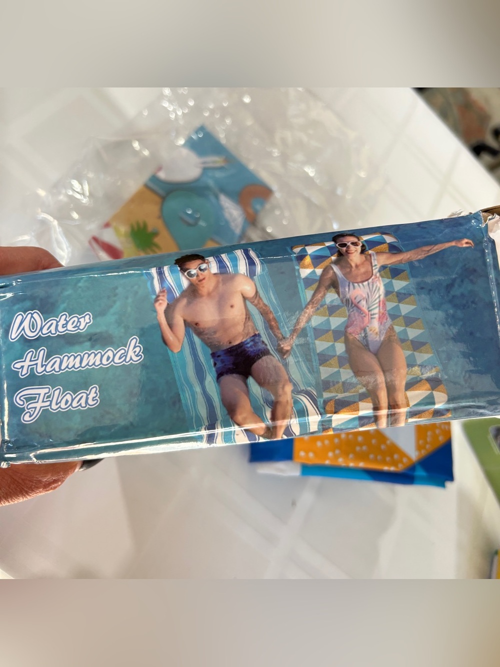 2 Blue Inflatable Hammocks Float - Blue/Teal NIB